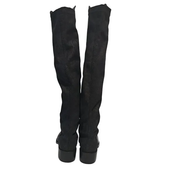 Sesto Meucci Leather Riding Slouchy Knee High Phyton Print Gothic Boots Size 7 - Picture 4 of 15